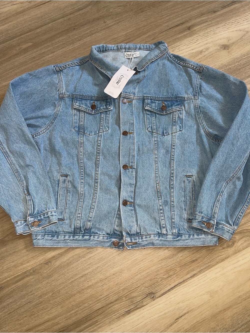 NWT Elia Cher Women's Oversized Denim Jacket - Blue - Size L